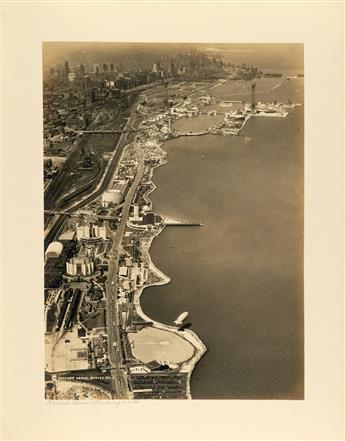 (CHICAGO) Presentation album entitled A Century of Progress International Exposition, Chicago 1933-34 with 50 photographs by Kaufmann a